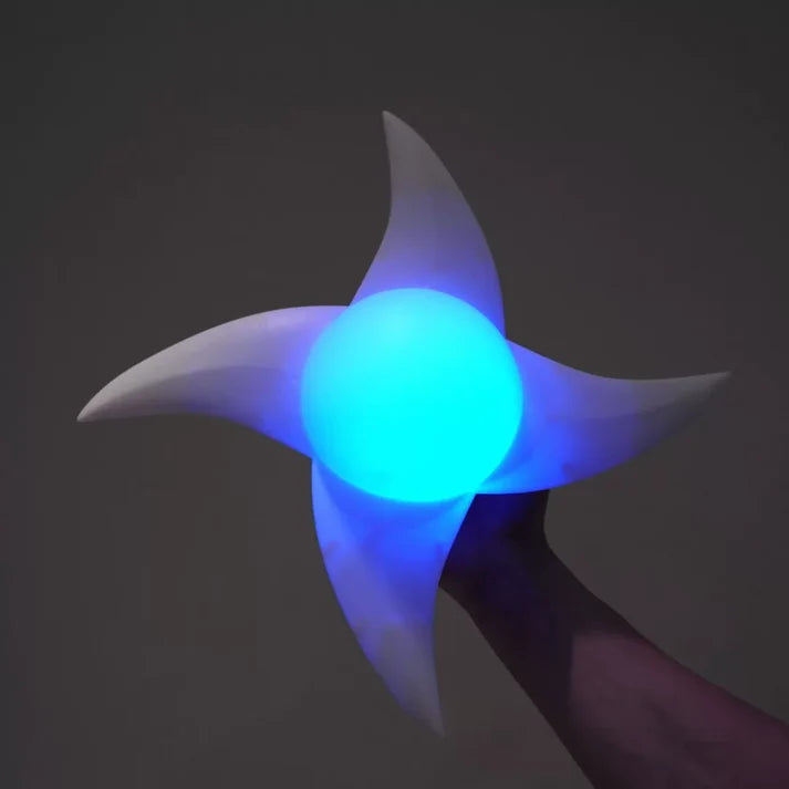 LED Light-Up Ninja Shuriken Spinner Toy – 7 Color Glowing Rotating Throwing Star