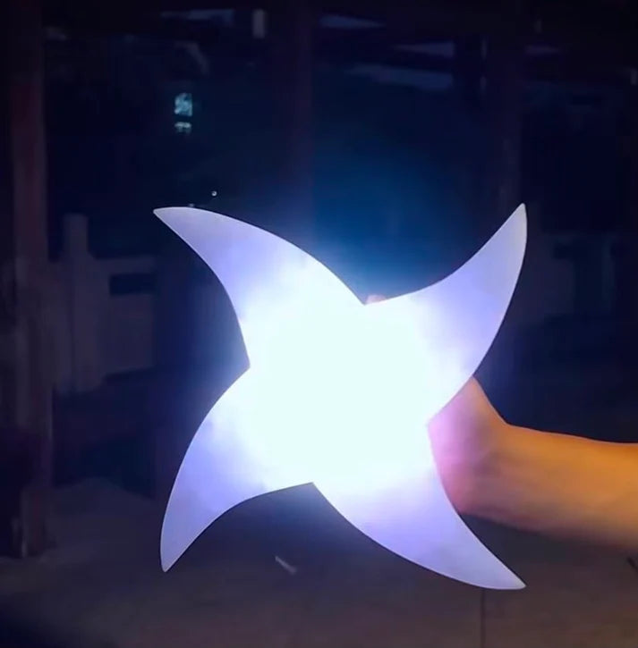 LED Light-Up Ninja Shuriken Spinner Toy – 7 Color Glowing Rotating Throwing Star