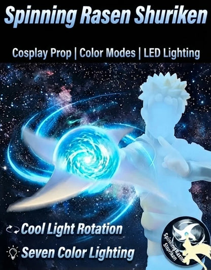 LED Light-Up Ninja Shuriken Spinner Toy – 7 Color Glowing Rotating Throwing Star